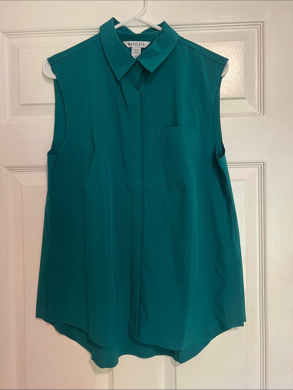 Athleta Teal Button-Down Everlasting Sleeveless Tank M